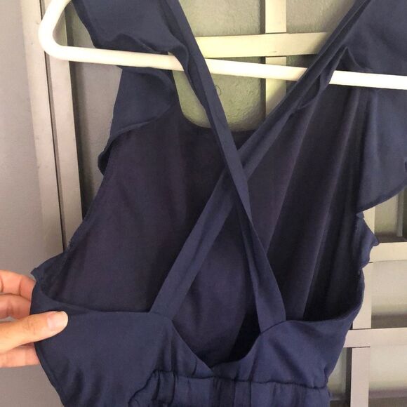 SHEIN Navy ruffle sleeve jumper size XS - Picture 3 of 6